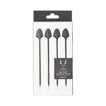 Load image into Gallery viewer, Art Deco Black Gunmetal-Plated Cocktail Picks - Set of 4