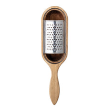 Load image into Gallery viewer, Wood and Stainless Steel Cheese Grater