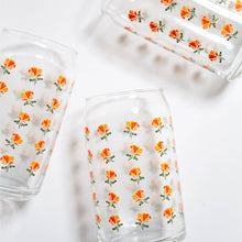 Load image into Gallery viewer, California Poppy Flower Pattern Beer Glass