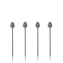 Load image into Gallery viewer, Art Deco Black Gunmetal-Plated Cocktail Picks - Set of 4