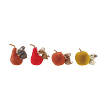 Load image into Gallery viewer, Felt Mice Eating Fruit