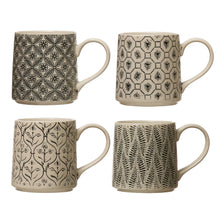 Load image into Gallery viewer, Hand-Stamped Patterned Mugs