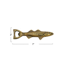 Load image into Gallery viewer, Antique Brass Fish Bottle Opener