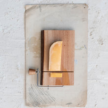 Load image into Gallery viewer, Mahogany Wood & Cheese Slicer w/ Bark Edge
