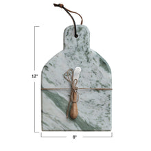 Load image into Gallery viewer, Marble Cheese Board w/ Canape Knife