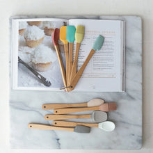 Load image into Gallery viewer, Silicone & Beech Wood Mini Kitchen Utensils