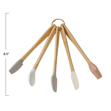 Load image into Gallery viewer, Silicone & Beech Wood Mini Kitchen Utensils
