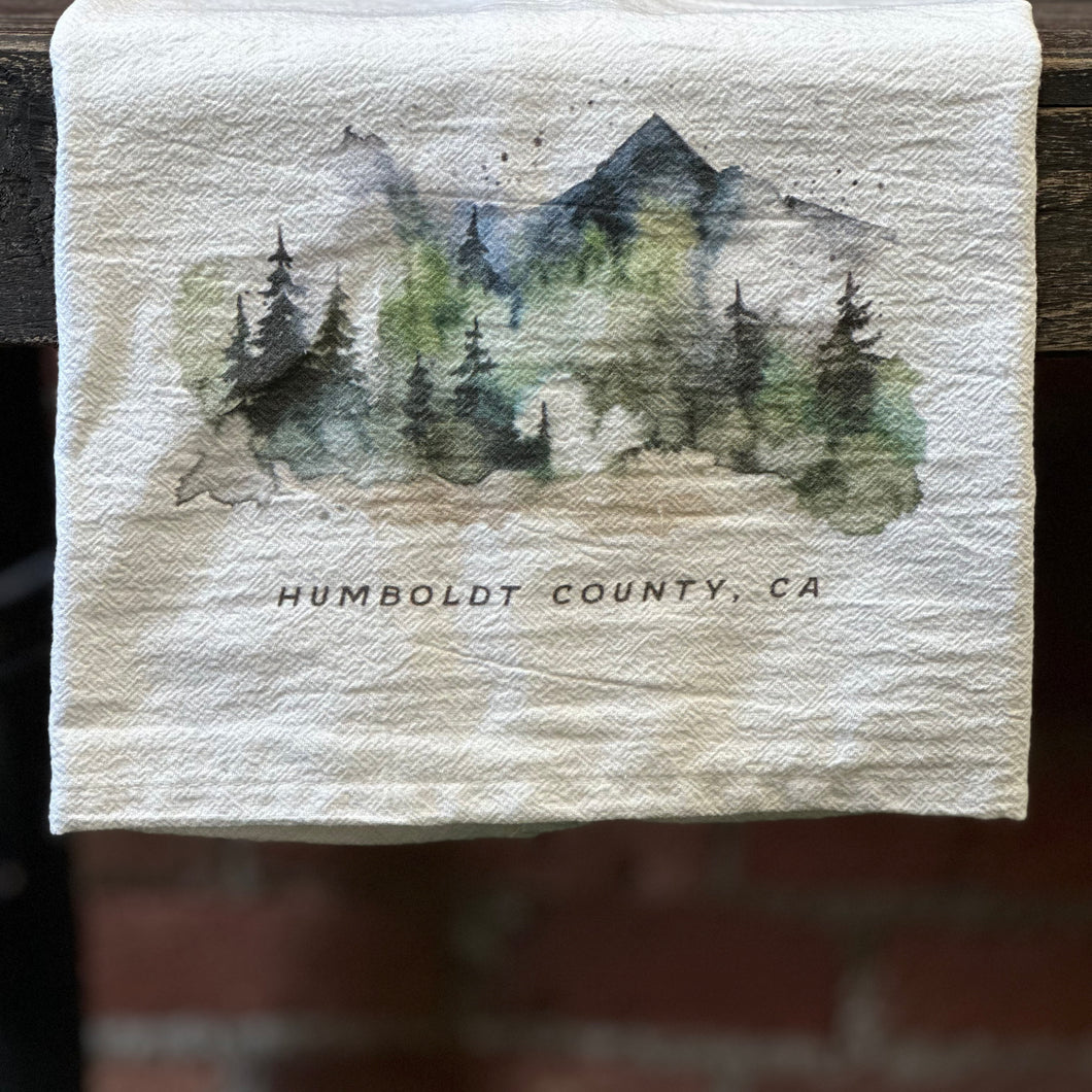 Misty Green Mountains Humboldt County, CA Tea Towel