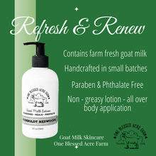Load image into Gallery viewer, Humboldt Redwoods Goat Milk Lotion by One Blessed Acre Farm
