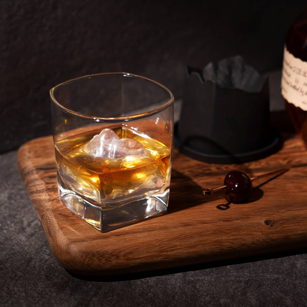 Glacier Rocks Mountain Ice Mold and Crystal Whiskey Glass