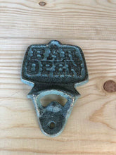 Load image into Gallery viewer, Cast Iron Wall Mount &quot;Bar Open&quot; Bottle Opener

