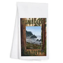 Load image into Gallery viewer, Redwoods Beach Scene Tea Towel

