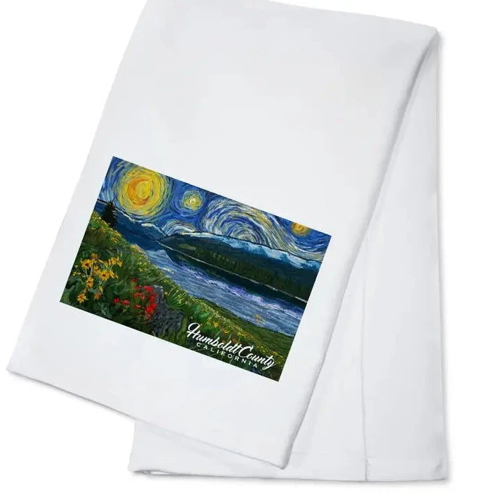 Starry Night (Landscape) Tea Towel