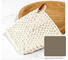 Load image into Gallery viewer, Knit Pot Holder w/ Leather Strap
