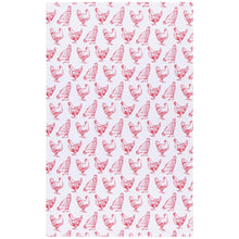 Load image into Gallery viewer, Chickens Print Red Floursack Dishtowels
