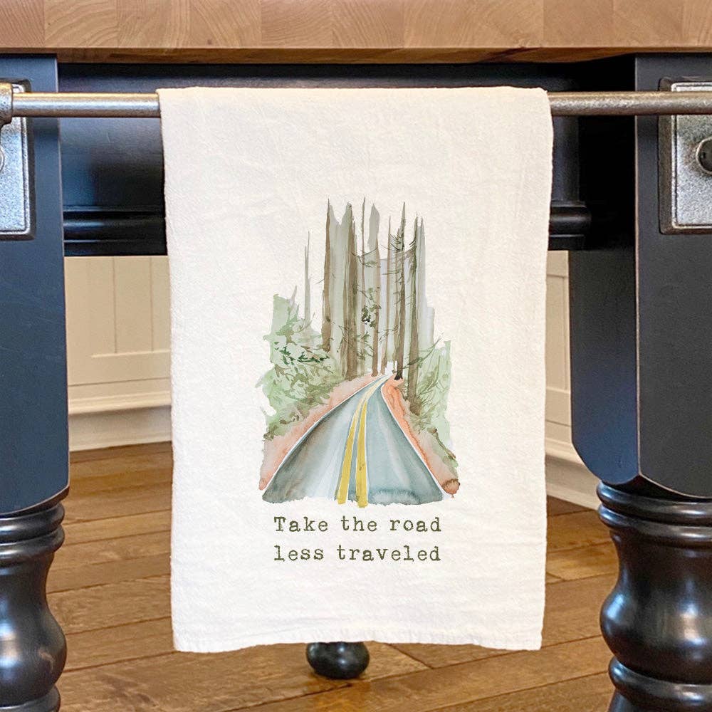 Road Less Traveled Tea Towel
