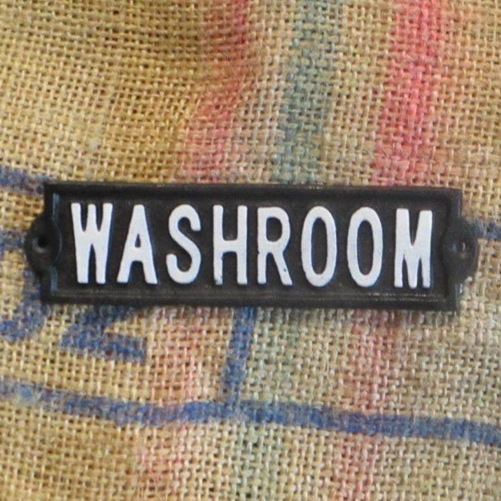 Cast Iron Washroom Sign