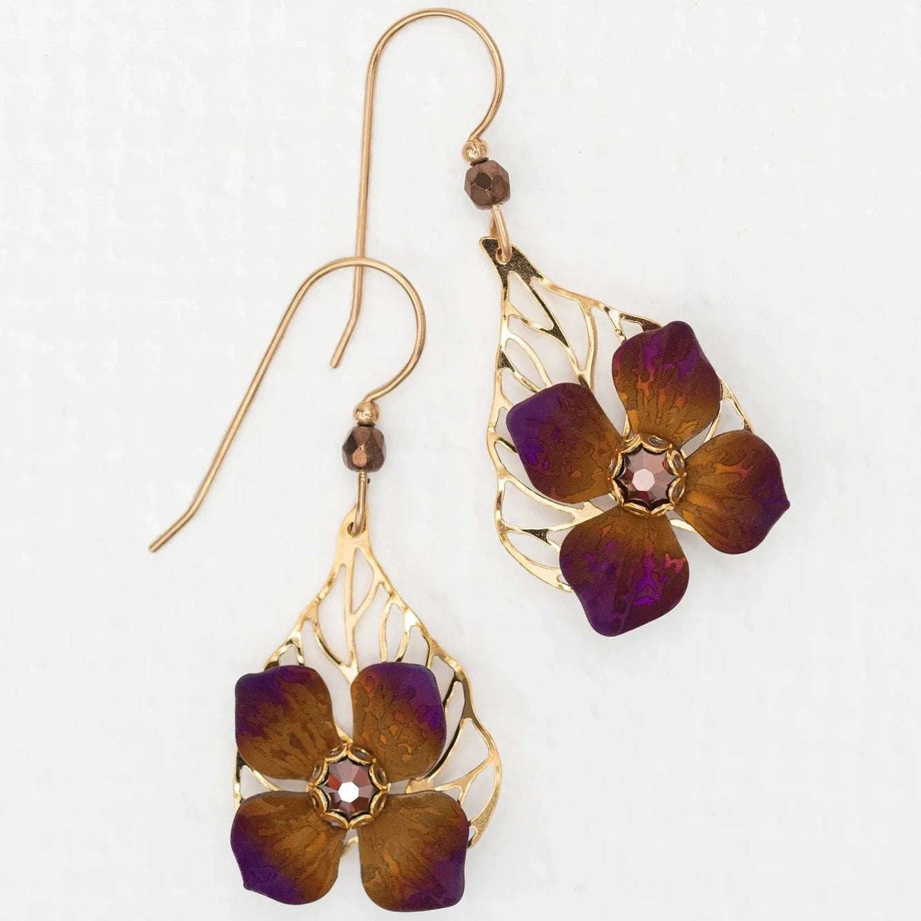 Holly Yashi fashion Amethyst Vintage Flower Pearl Earrings