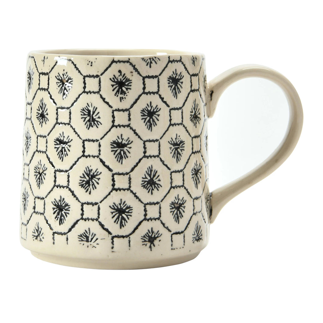Hand-Stamped Patterned Mugs
