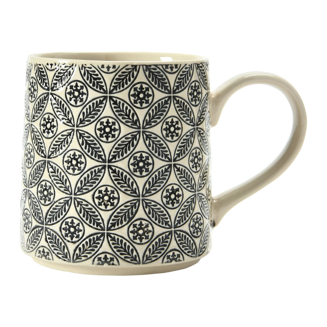 Hand-Stamped Patterned Mugs