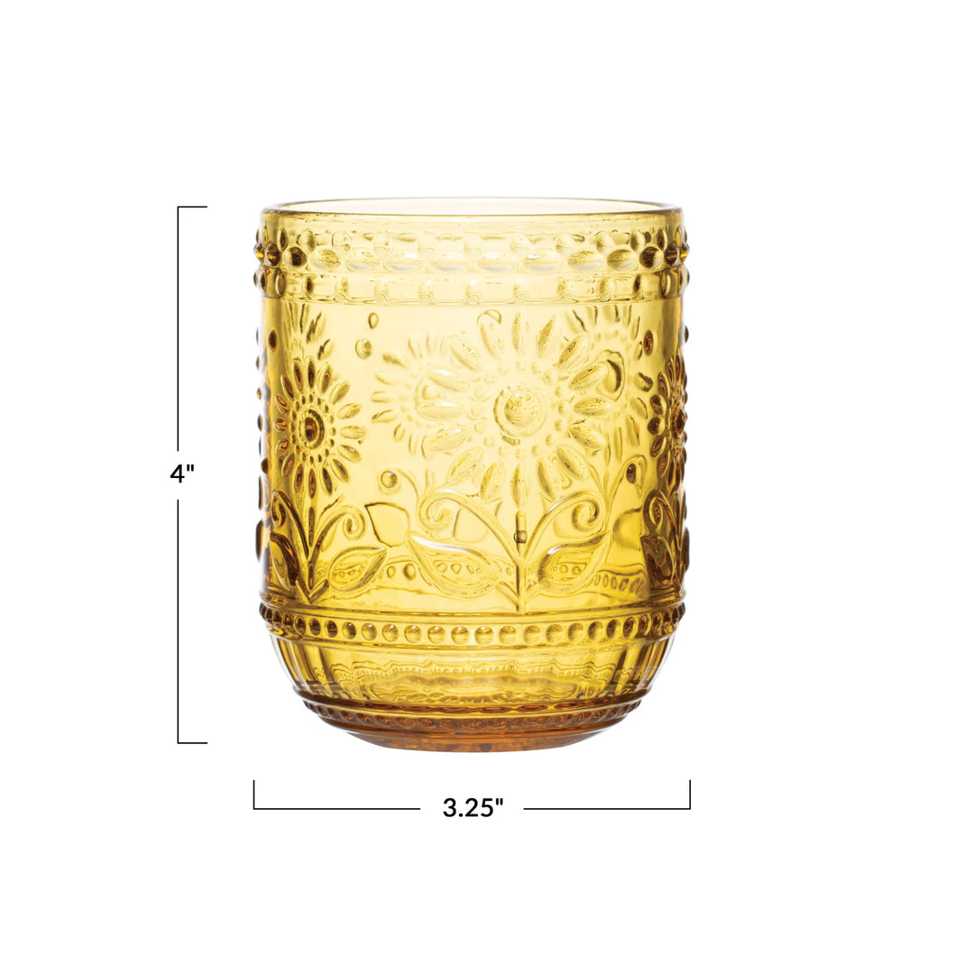 Botanical Embossed Drinking Glasses