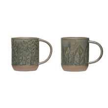 Load image into Gallery viewer, Emerald Debossed Stoneware Mugs
