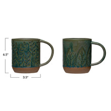 Load image into Gallery viewer, Emerald Debossed Stoneware Mugs
