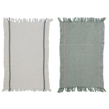 Load image into Gallery viewer, Coastal Hue Waffle Weave Tea Towels w/ Fringe

