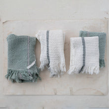 Load image into Gallery viewer, Coastal Hue Waffle Weave Tea Towels w/ Fringe

