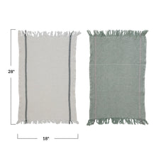 Load image into Gallery viewer, Coastal Hue Waffle Weave Tea Towels w/ Fringe
