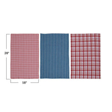 Load image into Gallery viewer, Plaid Waffled Weave Tea Towels
