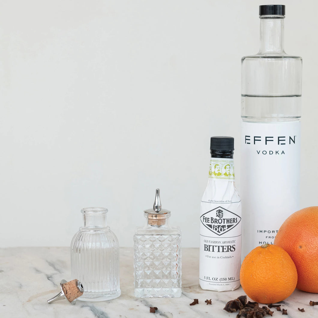 Pressed Glass Bitters Bottle w/ Spout