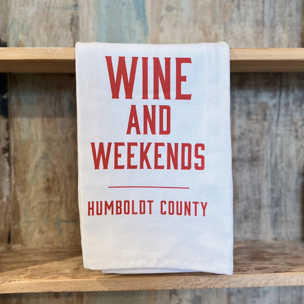 Wine & Weekends Tea Towel