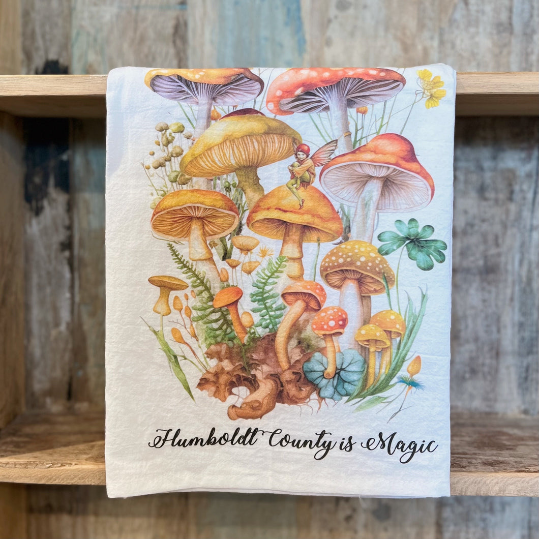 Vintage Mushrooms Tea Towel